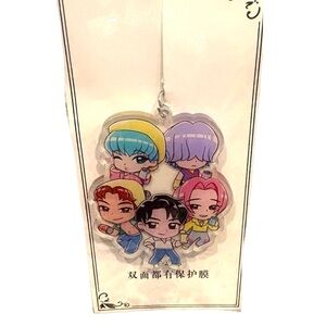 K Pop Demon Hunters Saja Boys-Inspired Acrylic Keychain Chibi Anime Style Charm